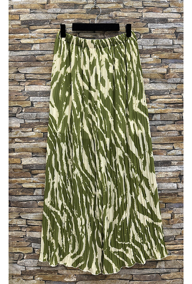 Wholesaler Elle Style - Very fluid pleated ALMA pants, printed with viscose lining.