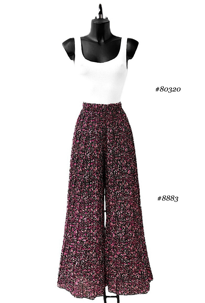 Mayorista Elle Style - Pantalón ALMA muy fluido, plisado y estampado con forro de viscosa.