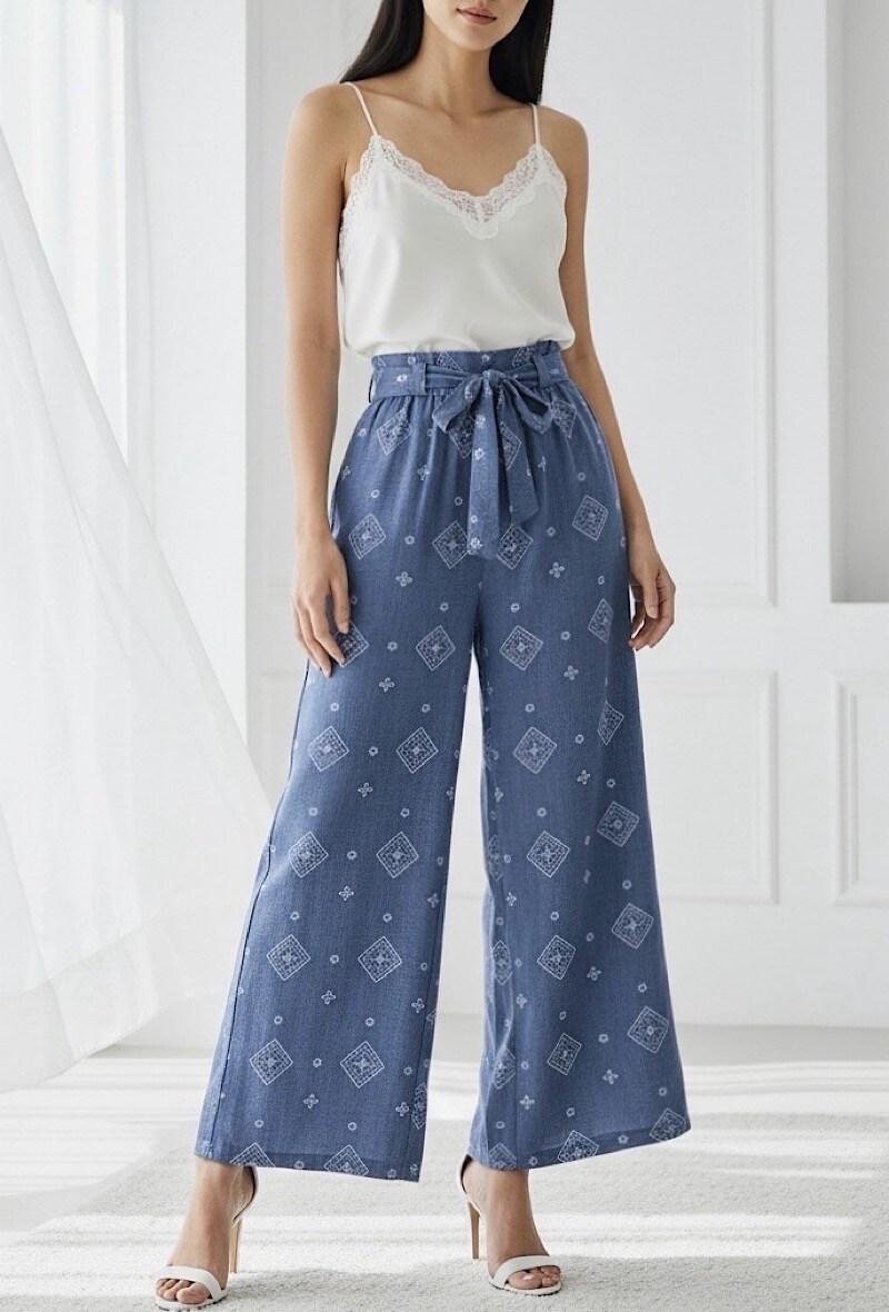 Grossista Elle Style - Pantaloni CORINE ampi e fluidi, casual e chic con elastico in vita.