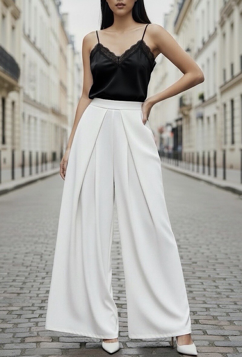 Großhändler Elle Style - WUNDERBARE Palazzo-Hose, sehr fließend mit elastischem Bund und Vordertaschen. Ein wirklich schmeichelhafter und magischer Schnitt.