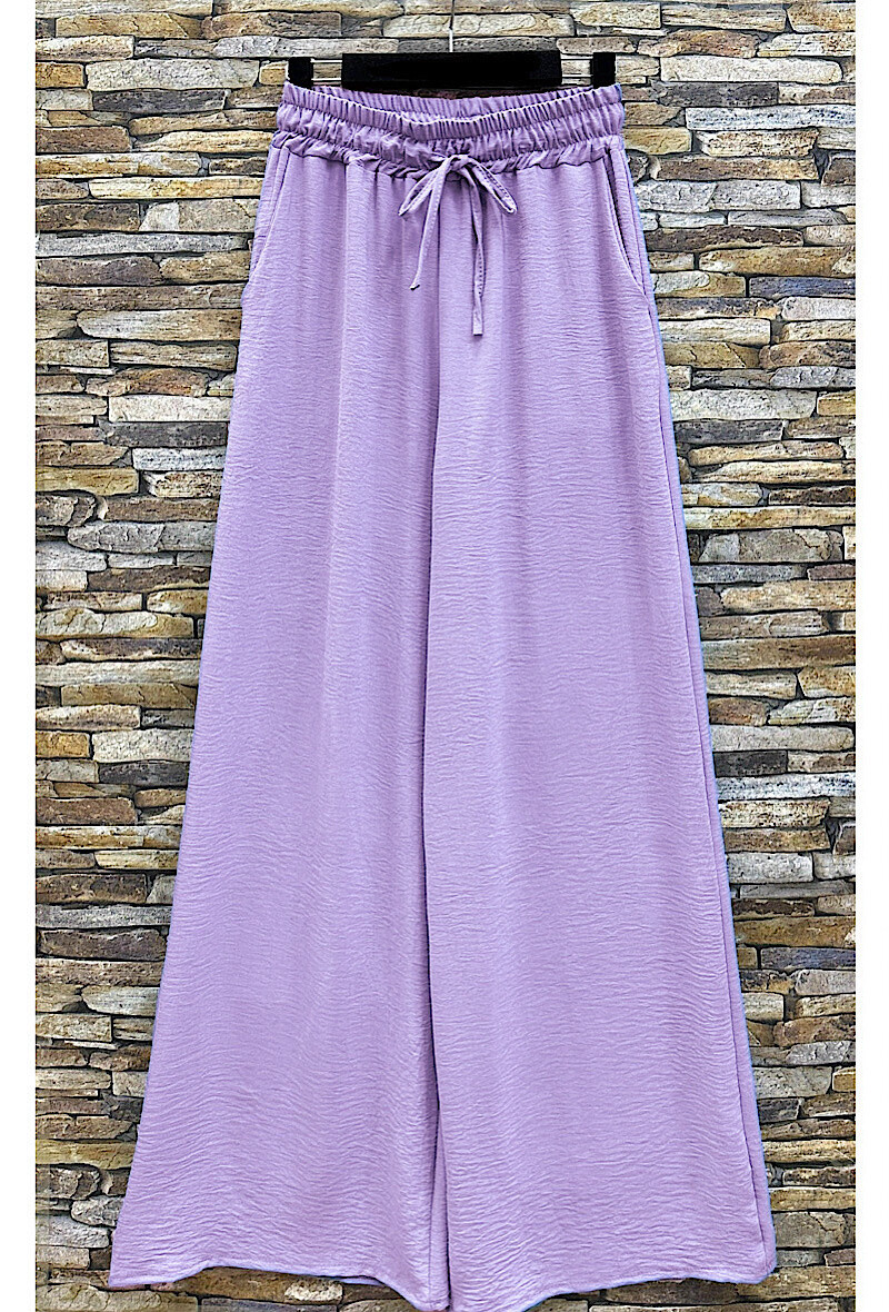 Grossiste Elle Style - Pantalon MOLLIE large très fluide avec taille réglagle et 2 poches avant
