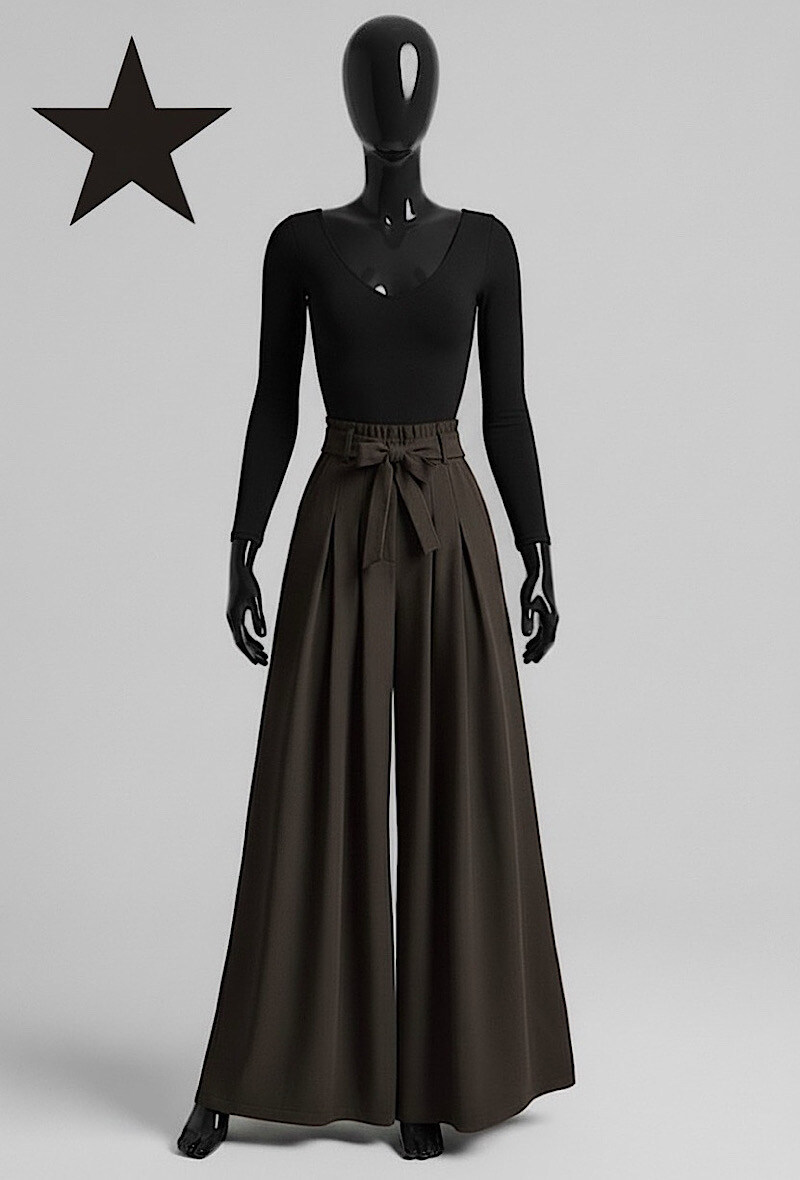 Mayorista Elle Style - Pantalones clásicos TESSA de pierna ancha con cintura elástica. Elegante y a la moda con este