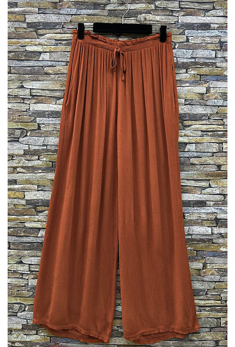 Grossiste Elle Style - Pantalon GAZZE très fluide et doux avec 2 poches avant