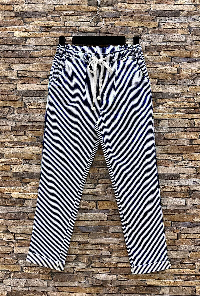 Mayorista Elle Style - Pantalón MILO de algodón a rayas, cintura elástica.