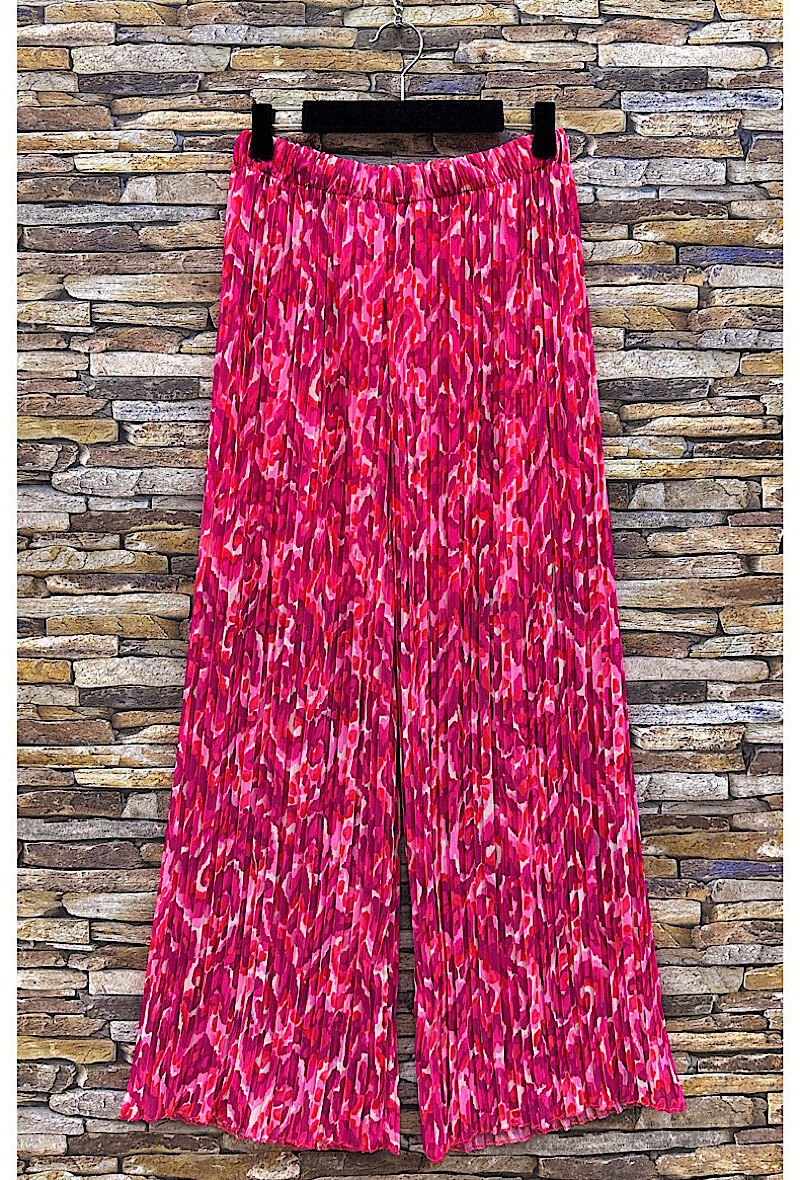 Grossiste Elle Style - Pantalon ALMA plissée très fluide, imprimé avec doublure en viscose.