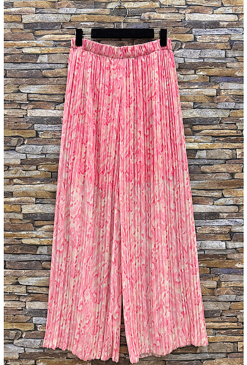 Grossiste Elle Style - Pantalon ALMA plissée très fluide, imprimé avec doublure en viscose.