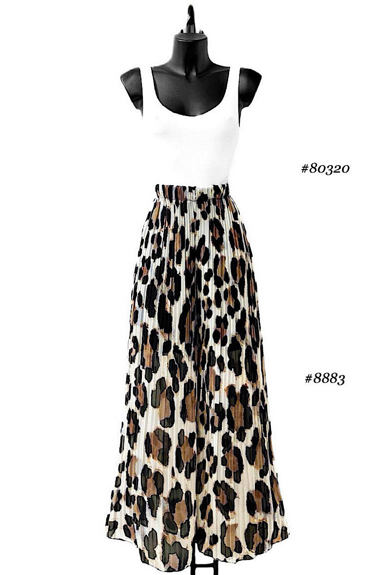 Grossista Elle Style - Pantaloni ALMA plissettati molto fluidi, stampati con fodera in viscosa.