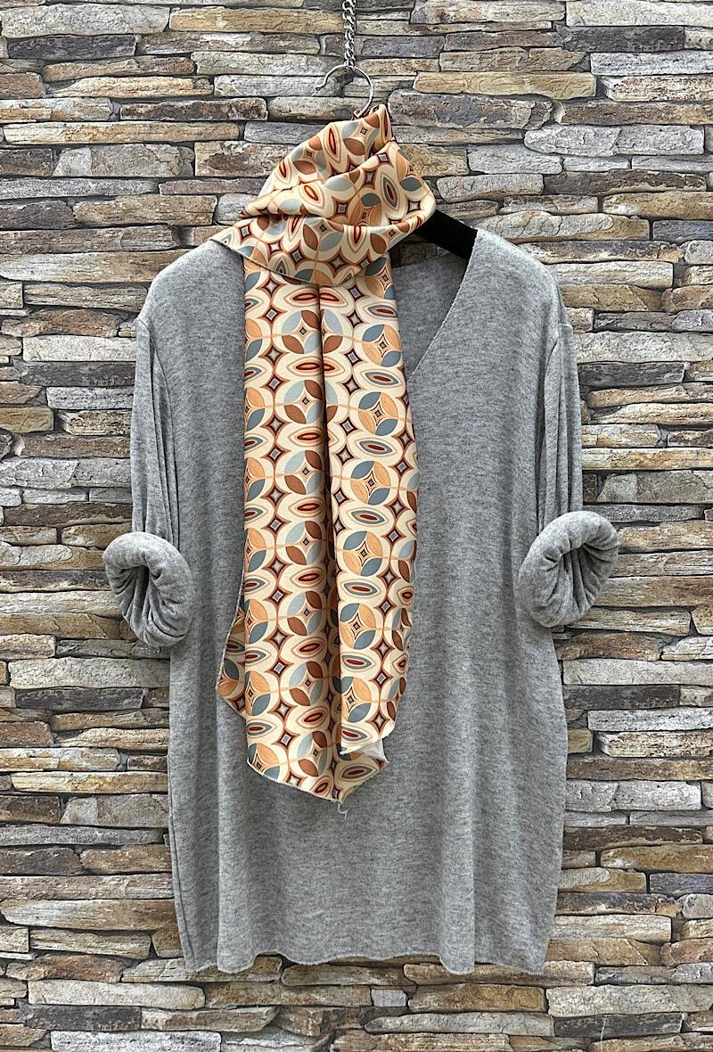 Grossista Elle Style - Maglia MATTY con foulard a manica lunga e scollo a V