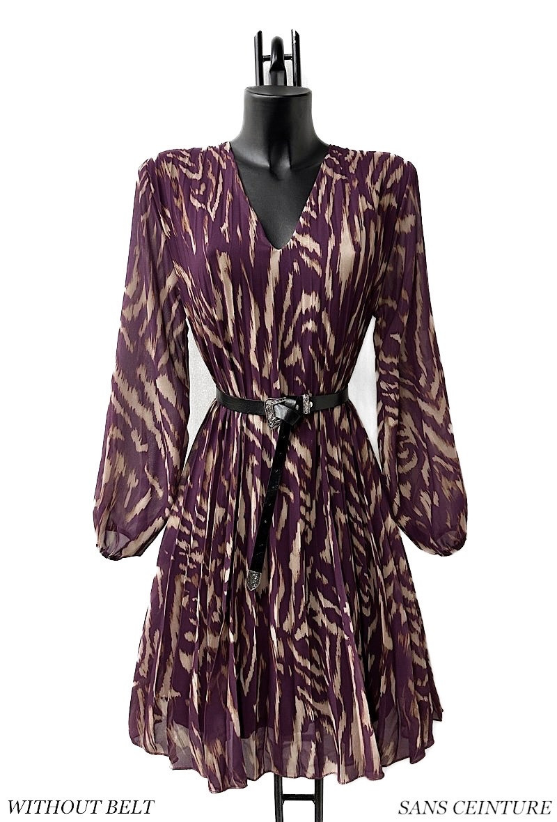 Grossiste Elle Style - Robe SANIA plissée, imprimée très fluide avec doublure viscose