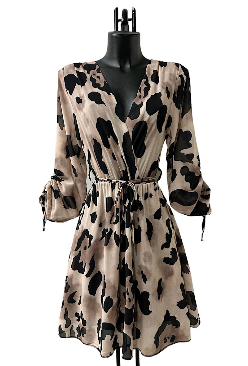 Wholesaler Elle Style - DIANE crossover dress with long sleeves, with lining.