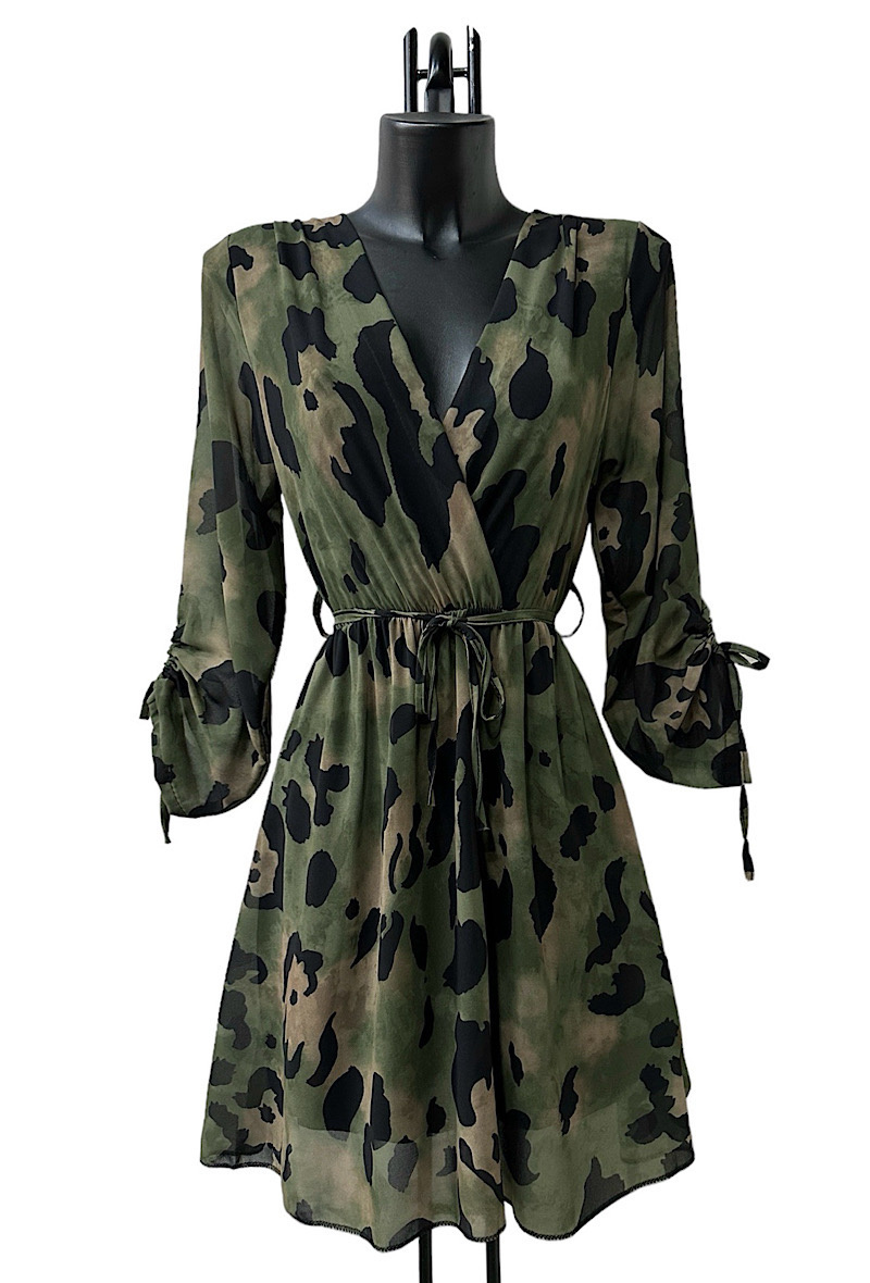 Wholesaler Elle Style - DIANE crossover dress with long sleeves, with lining.