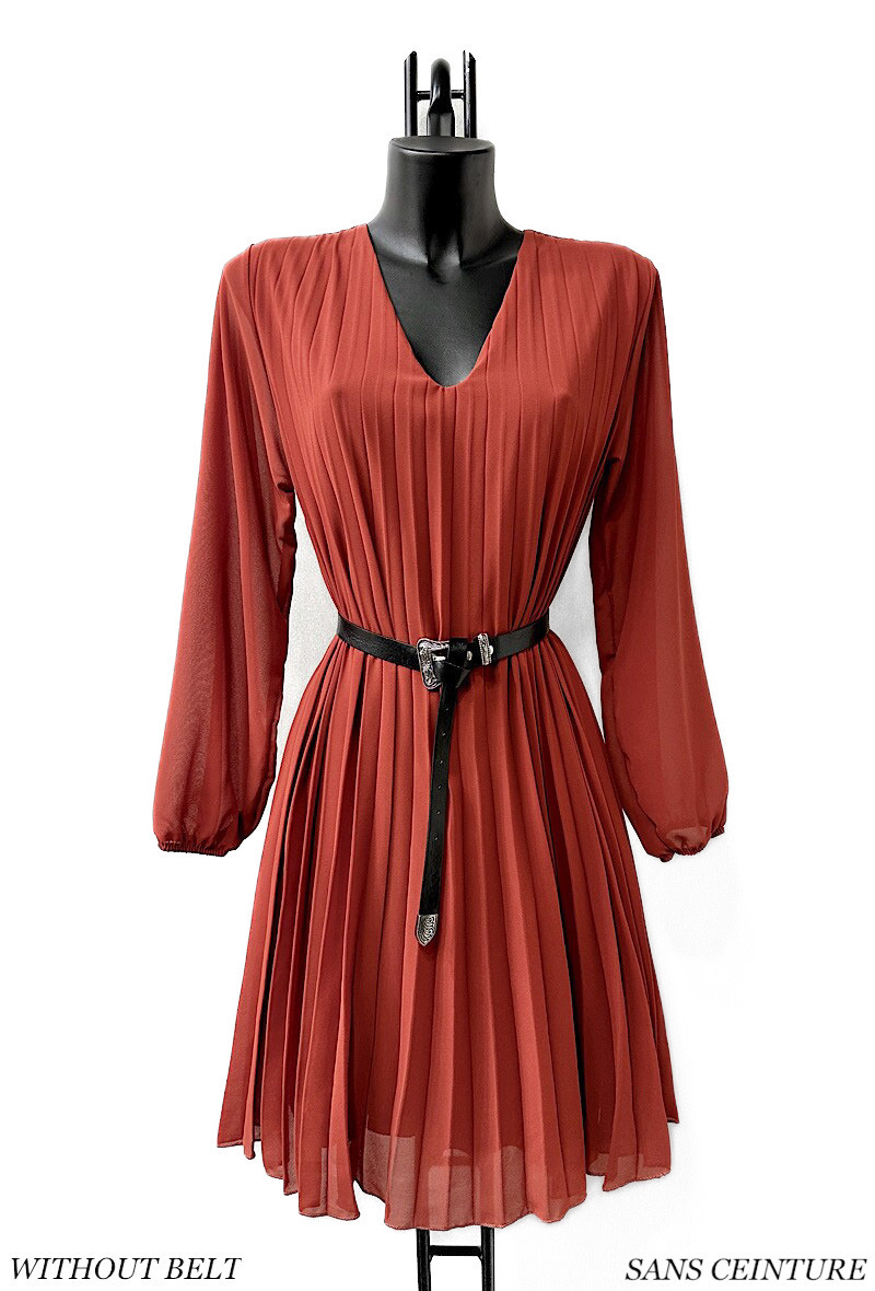 Wholesaler Elle Style - SANIA pleated dress. very fluid with viscose lining