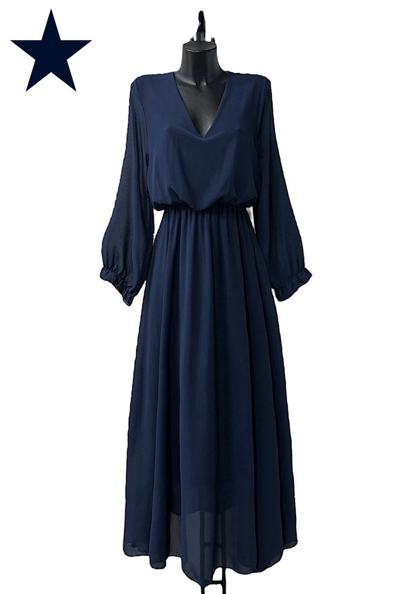 Grossiste Elle Style - Robe VALLIA col V, très fluide avec doublure en viscose