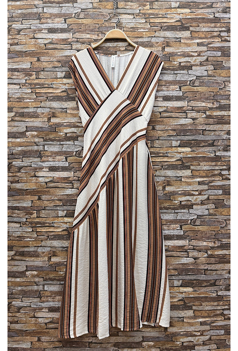 Mayorista Elle Style - Vestido STELLY de viscosa fluida con estampado y elástico en la espalda. BOHEMIO CHIC y A LA MODA.