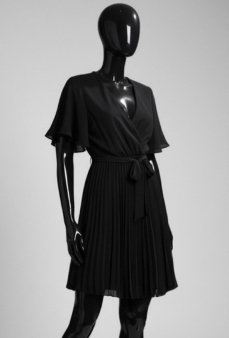 Mayorista Elle Style - Vestido cruzado BETANY, plisado fluido con forro de viscosa