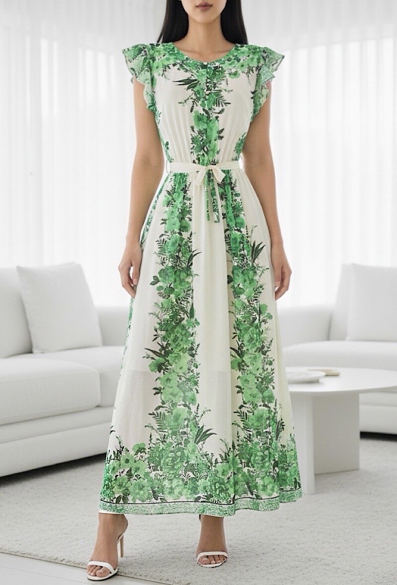 Mayorista Elle Style - Vestido CLAUDY, fluido, estampado, romántico, chic y de moda con forro de viscosa