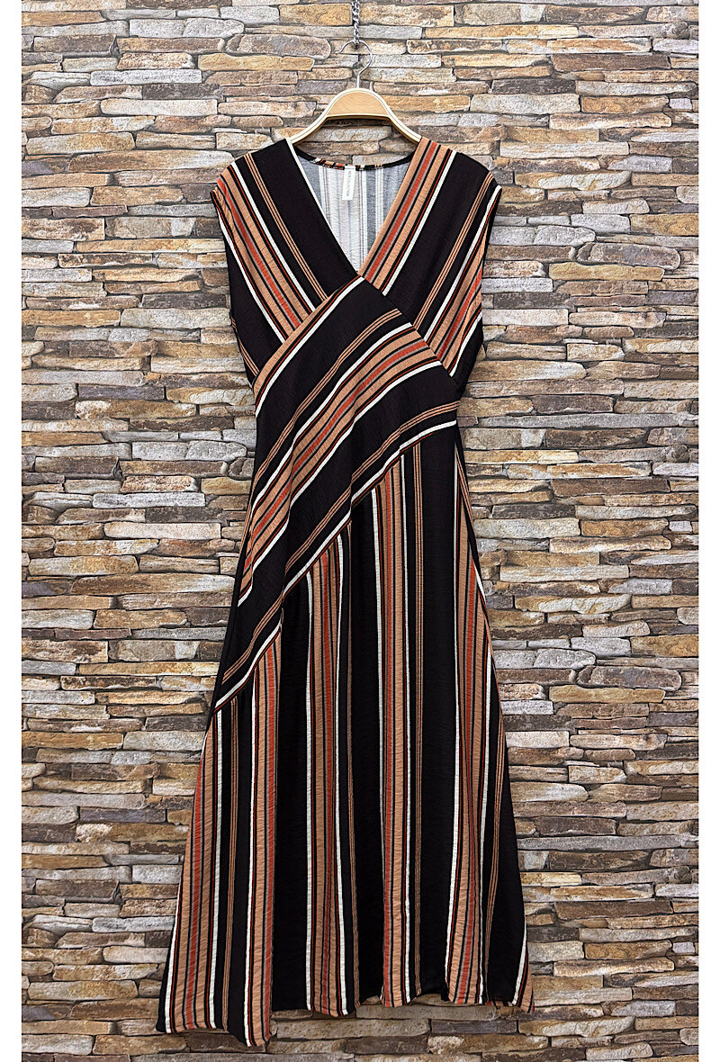 Großhändler Elle Style - STELLY Kleid aus fließender Viskose mit Print und elastischem Rücken. BOHEMIAN CHIC und IM TREND.