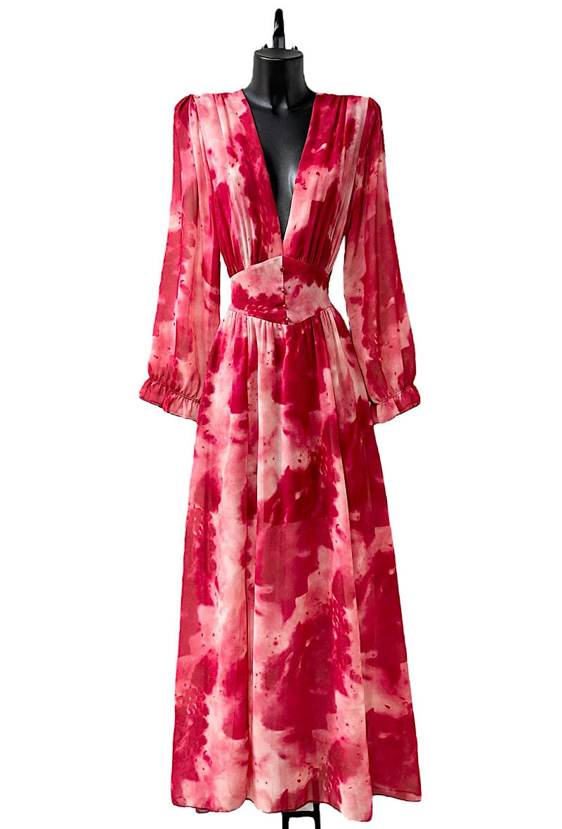 Großhändler Elle Style - JULIETTA-Kleid, lange Ärmel, Knöpfe und Viskosefutter mit Schlitz