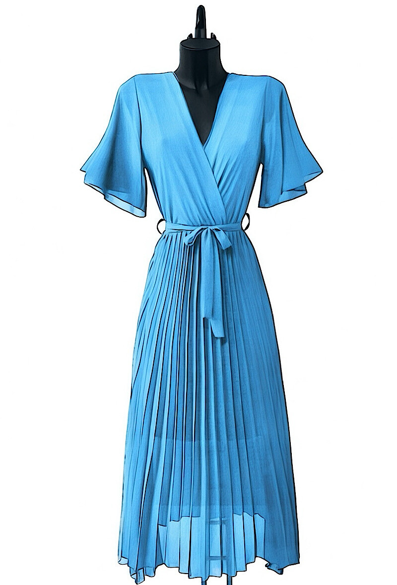 Wholesaler Elle Style - ALIRA dress, crossed, fluid pleated with viscose lining