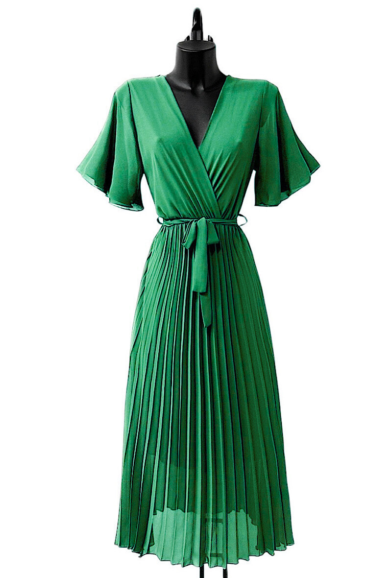 Großhändler Elle Style - ALITA Crossover-Kleid, fließend plissiert mit Viskosefutter
