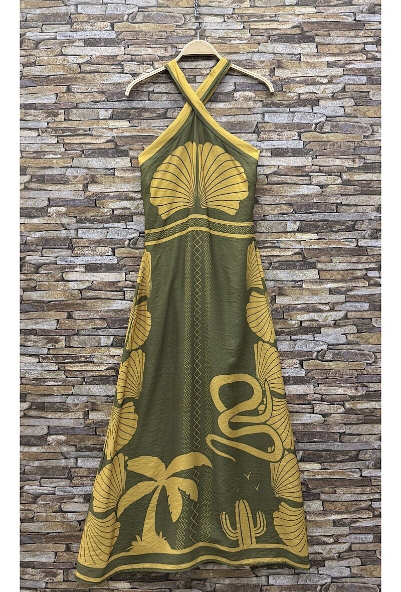 Mayorista Elle Style - Vestido STELLA en viscosa fluida con estampado y elástico en la espalda. BOHEMIO CHIC y A LA MODA.