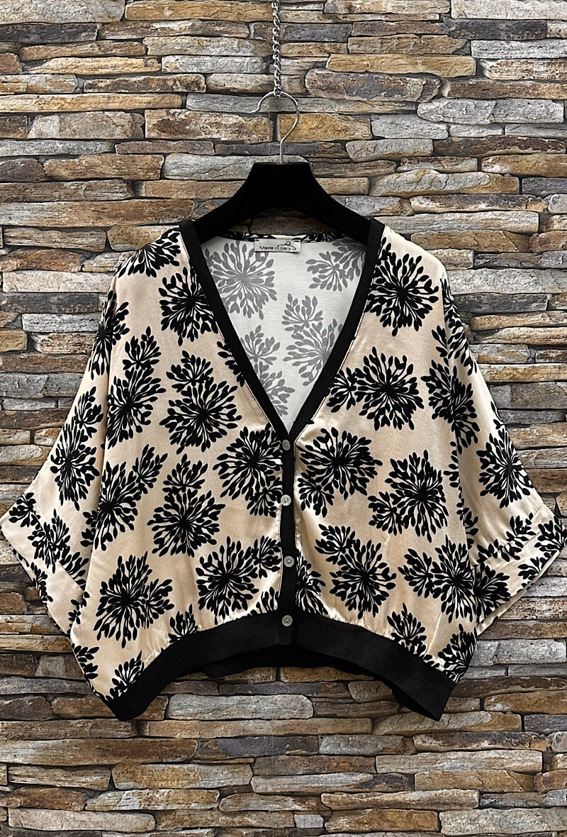 Grossiste Elle Style - Gilet GILETTA imprimé en viscose satinée effet soie, fluide et romantique