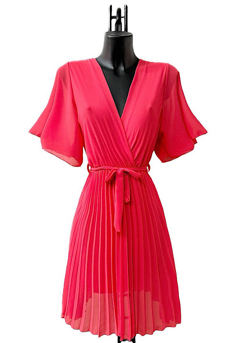 Wholesaler Elle Style - Crossed betany dress, fluid pleated with viscose lining