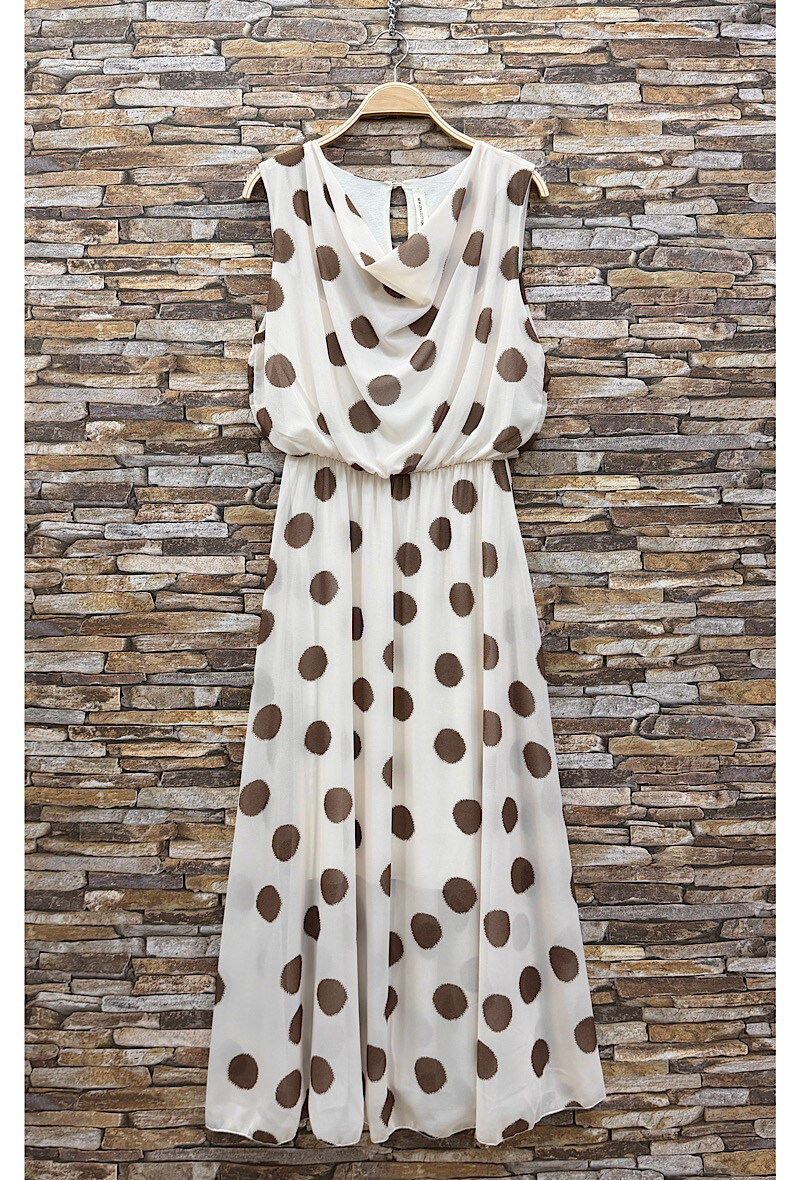 Grossiste Elle Style - Robe POLKA à pois très fluide avec doublure en viscose. BOHEME CHIC et TENDANCE.