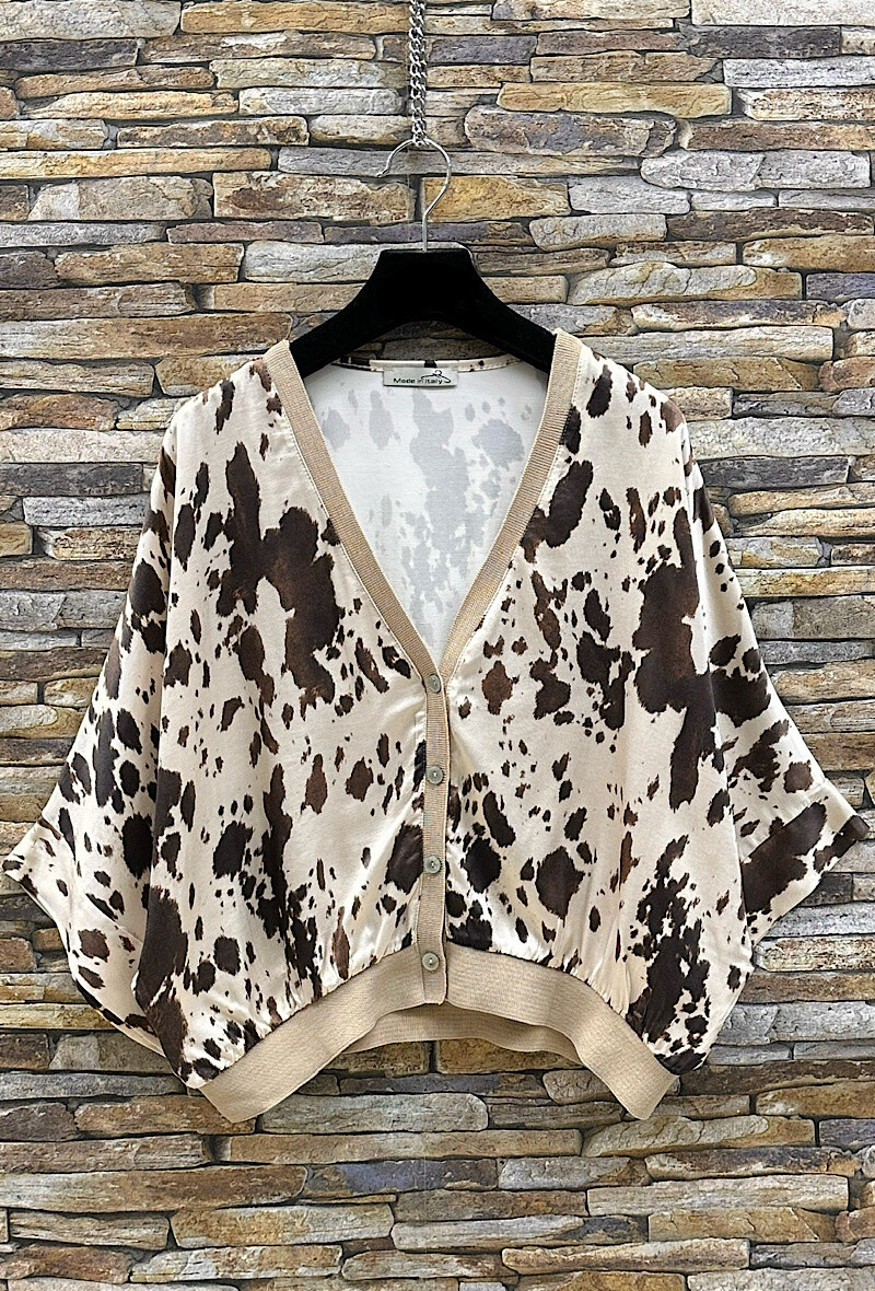 Grossiste Elle Style - Gilet GILETTA imprimé en viscose satinée effet soie, fluide et romantique