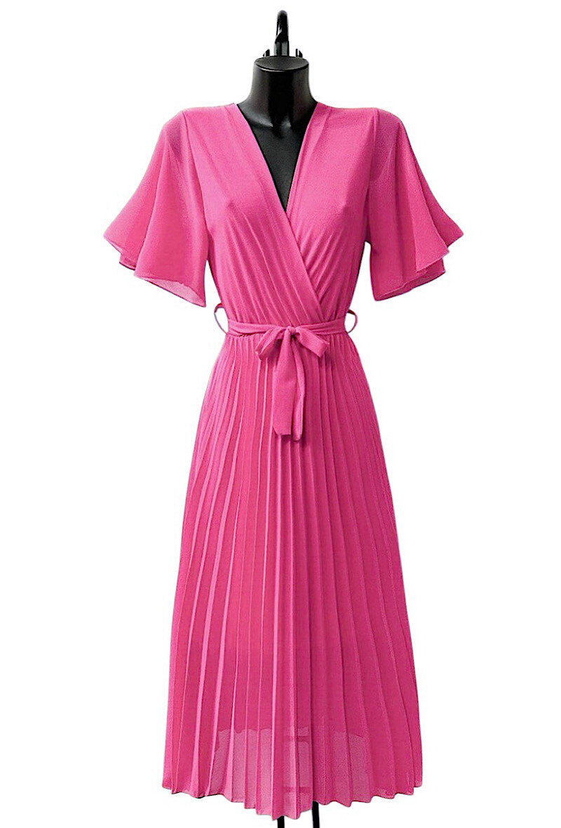 Großhändler Elle Style - ALITA Crossover-Kleid, fließend plissiert mit Viskosefutter