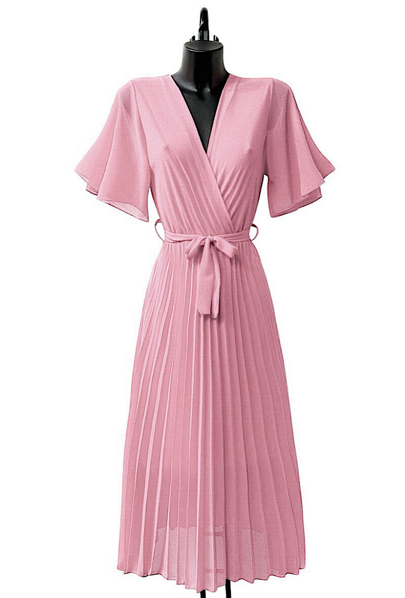 Wholesaler Elle Style - ALIRA dress, crossed, fluid pleated with viscose lining
