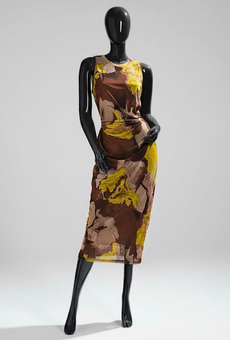 Grossiste Elle Style - Robe MESH, imprimé, avec manches longues et doublure en viscose