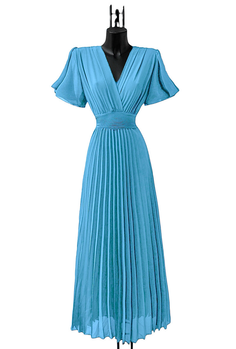 Wholesaler Elle Style - LORIANA dress, crossed, fluid pleated with viscose lining