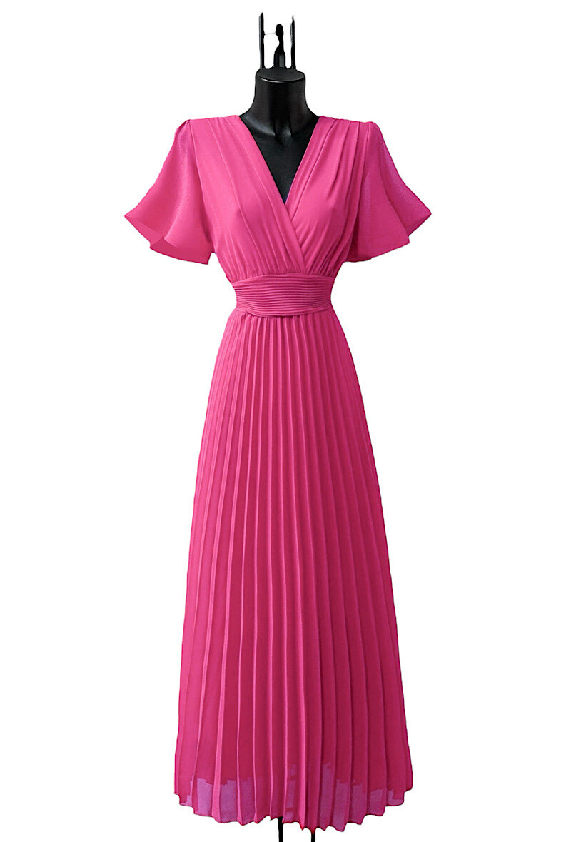 Wholesaler Elle Style - LORIANA dress, crossed, fluid pleated with viscose lining