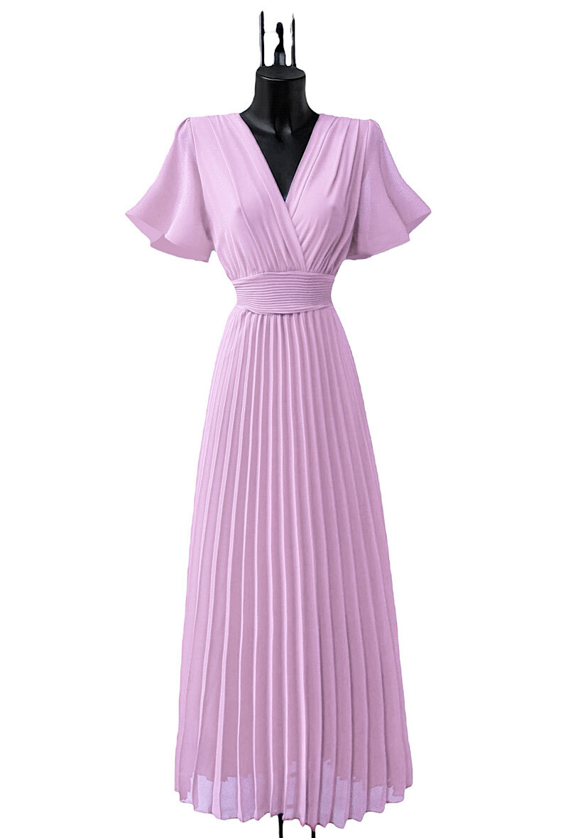 Mayorista Elle Style - Vestido cruzado ALITA fluido plisado con forro de viscosa