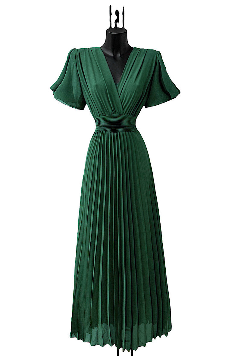 Wholesaler Elle Style - LORIANA dress, crossed, fluid pleated with viscose lining