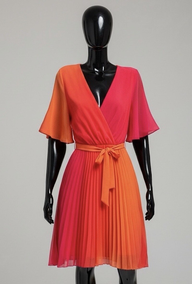 Großhändler Elle Style - BETANY Wickelkleid mit Print, fließenden Falten und Viskosefutter