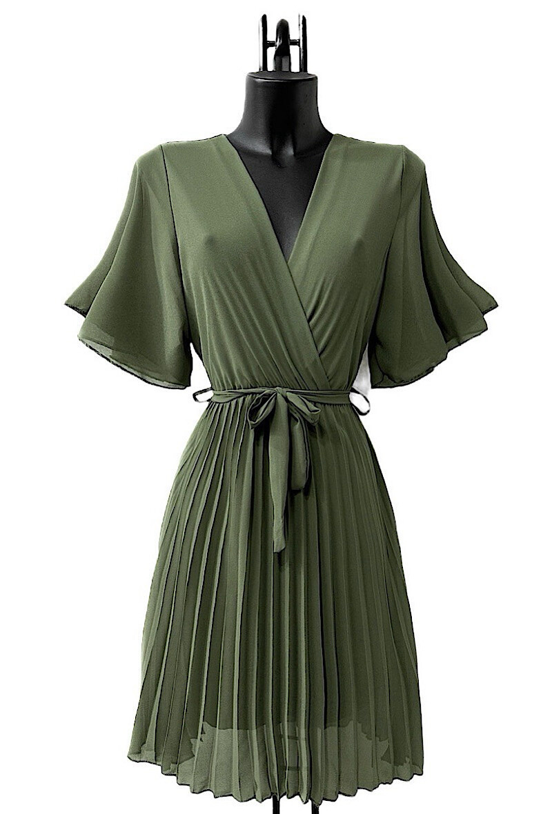 Wholesaler Elle Style - Crossed betany dress, fluid pleated with viscose lining