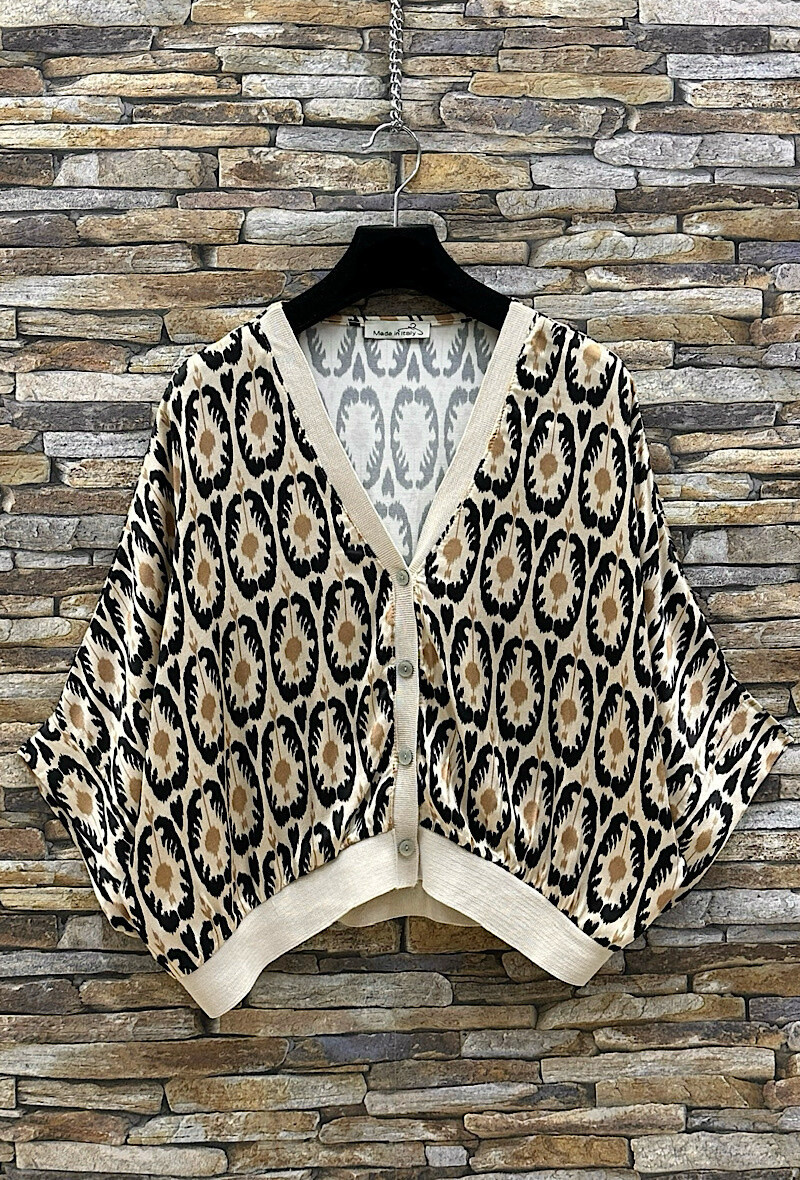 Grossiste Elle Style - Gilet GILETTA imprimé en viscose satinée effet soie, fluide et romantique