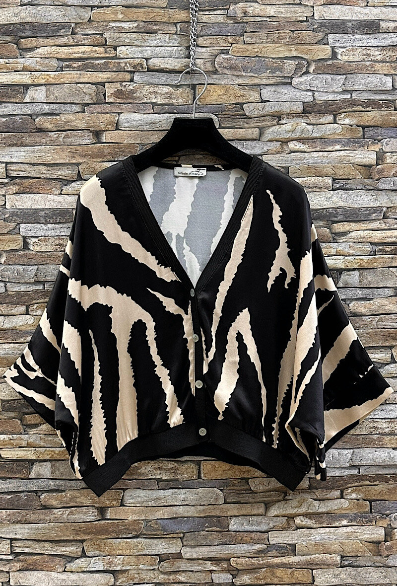 Grossiste Elle Style - Gilet GILETTA imprimé en viscose satinée effet soie, fluide et romantique