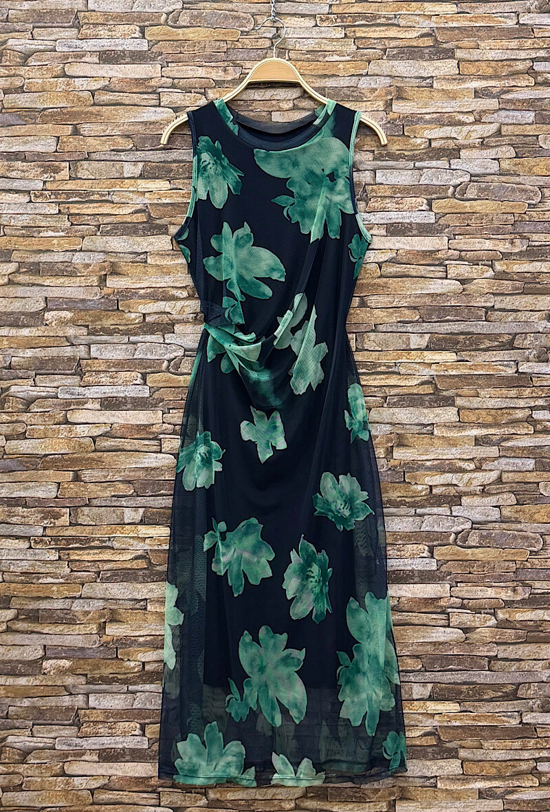 Grossista Elle Style - Abito MESH, stampato, con maniche lunghe e fodera in viscosa