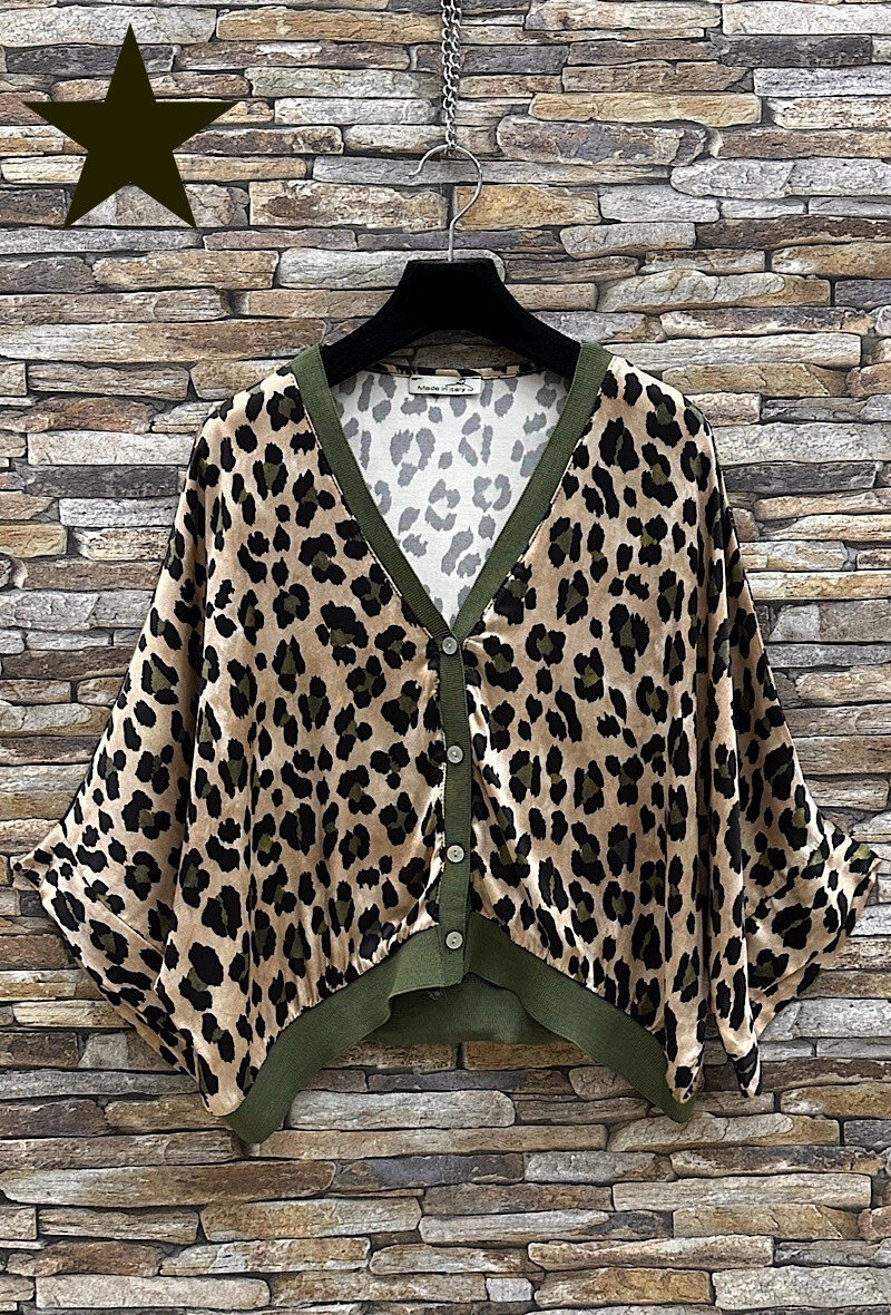 Wholesaler Elle Style - GILETTA cardigan printed in silk-effect satin viscose, fluid and romantic