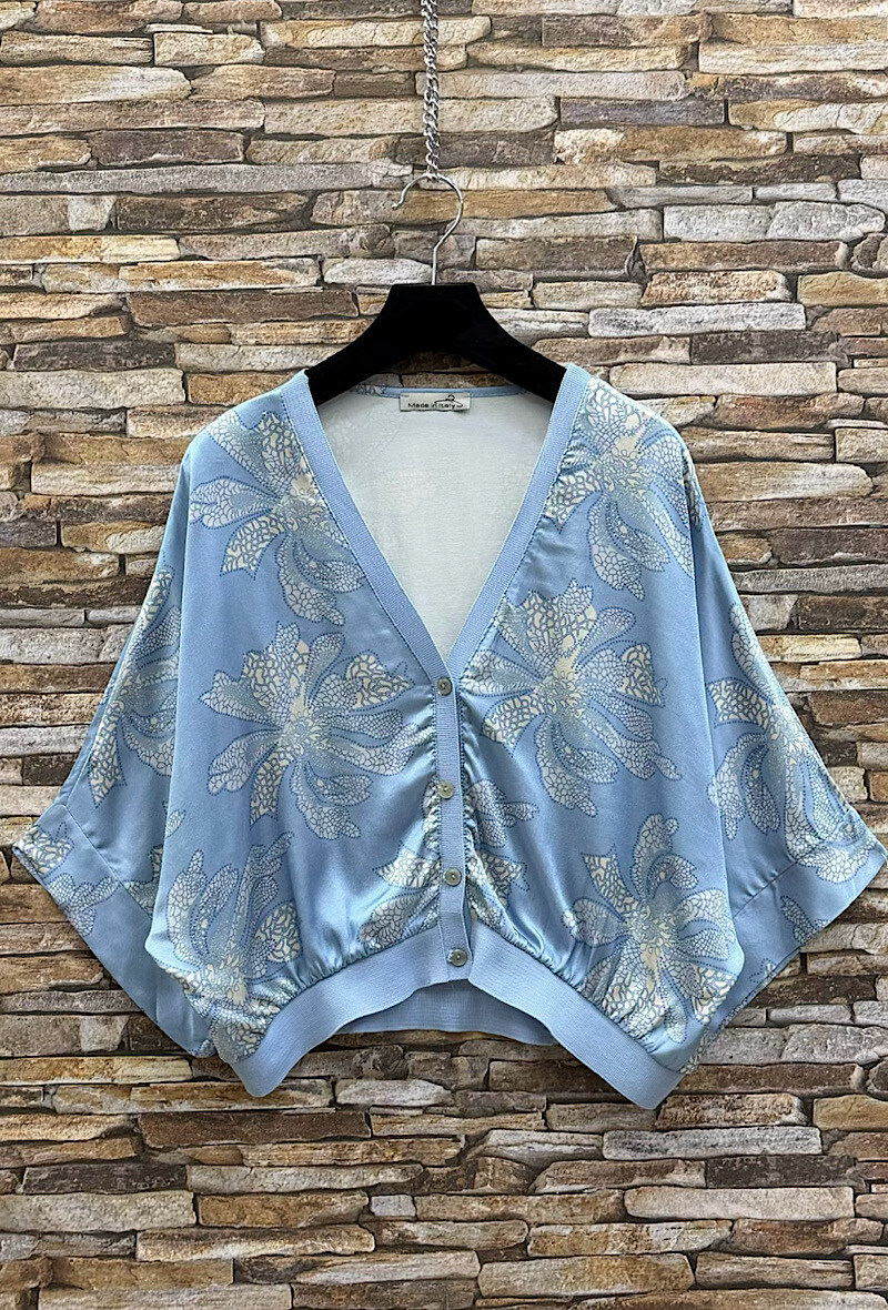 Grossista Elle Style - Gilet GILETTA stampato in viscosa satinata effetto seta, fluido e romantico