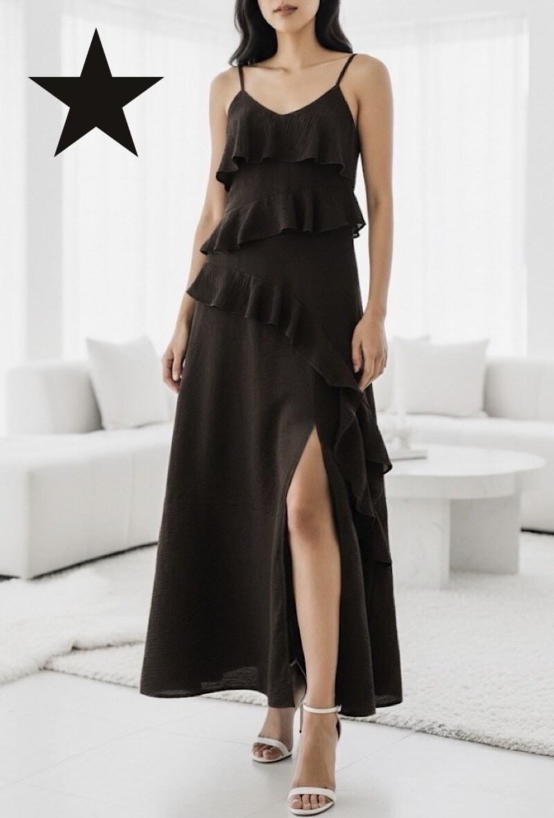 Grossista Elle Style - ABITO TAYLOR con spacco frontale, molto fluido e romantico