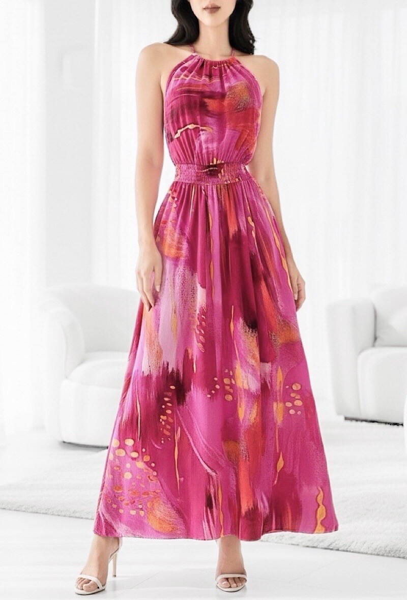 Mayorista Elle Style - Vestido CARINA, muy fluido con abertura frontal, romántico, chic y a la moda