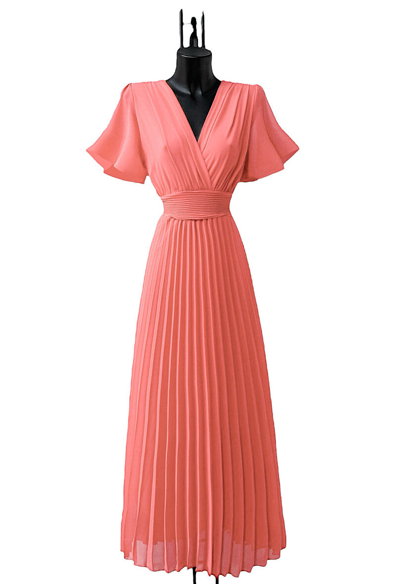 Mayorista Elle Style - Vestido cruzado ALITA fluido plisado con forro de viscosa