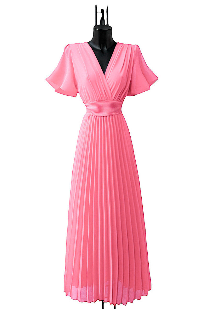 Mayorista Elle Style - Vestido cruzado ALITA fluido plisado con forro de viscosa