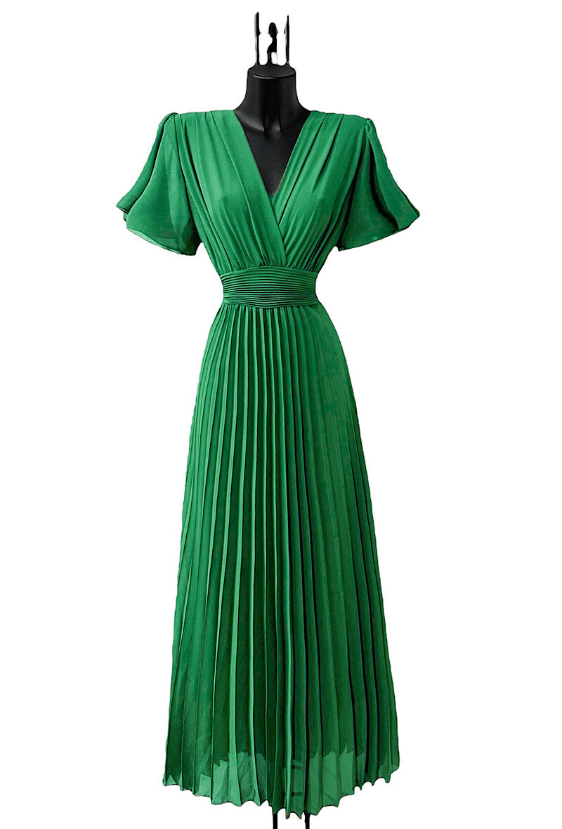 Grossiste Elle Style - Robe LORIANA croisée, plissée fluide avec doublure en viscoses