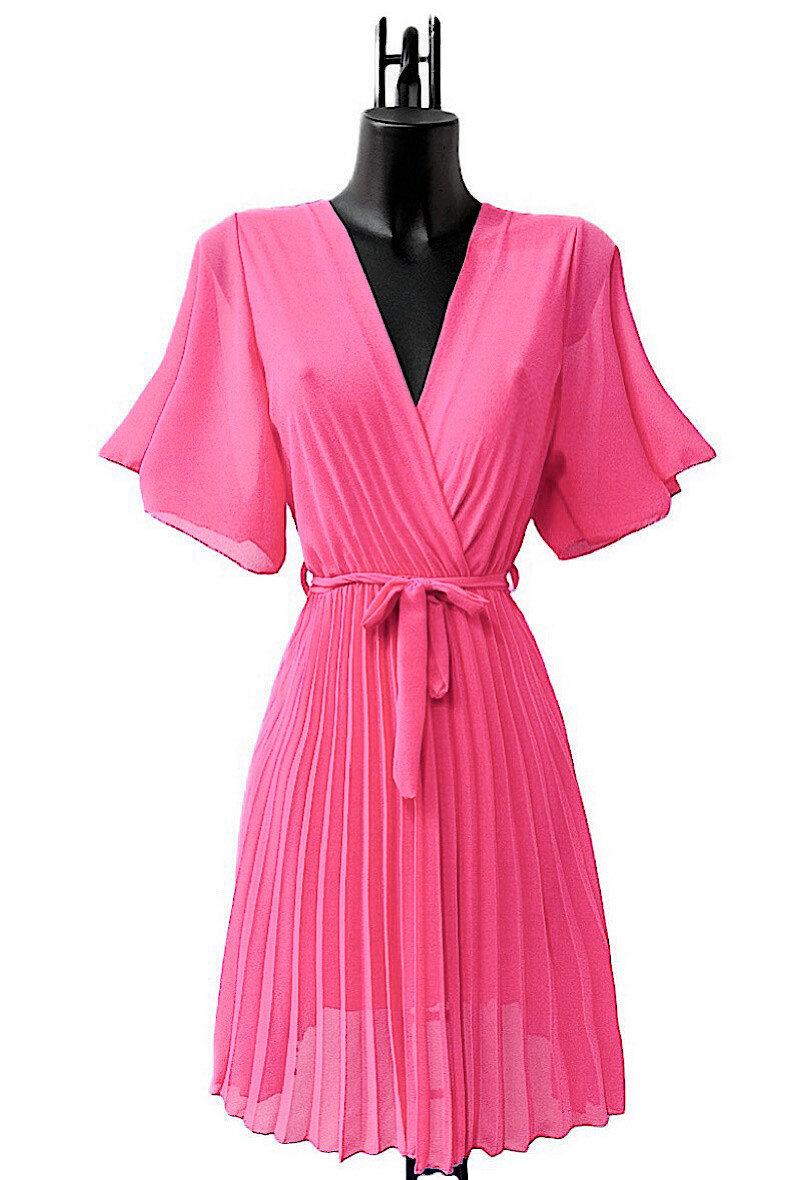 Wholesaler Elle Style - BETHANY crossed dress, fluid pleated with viscose lining