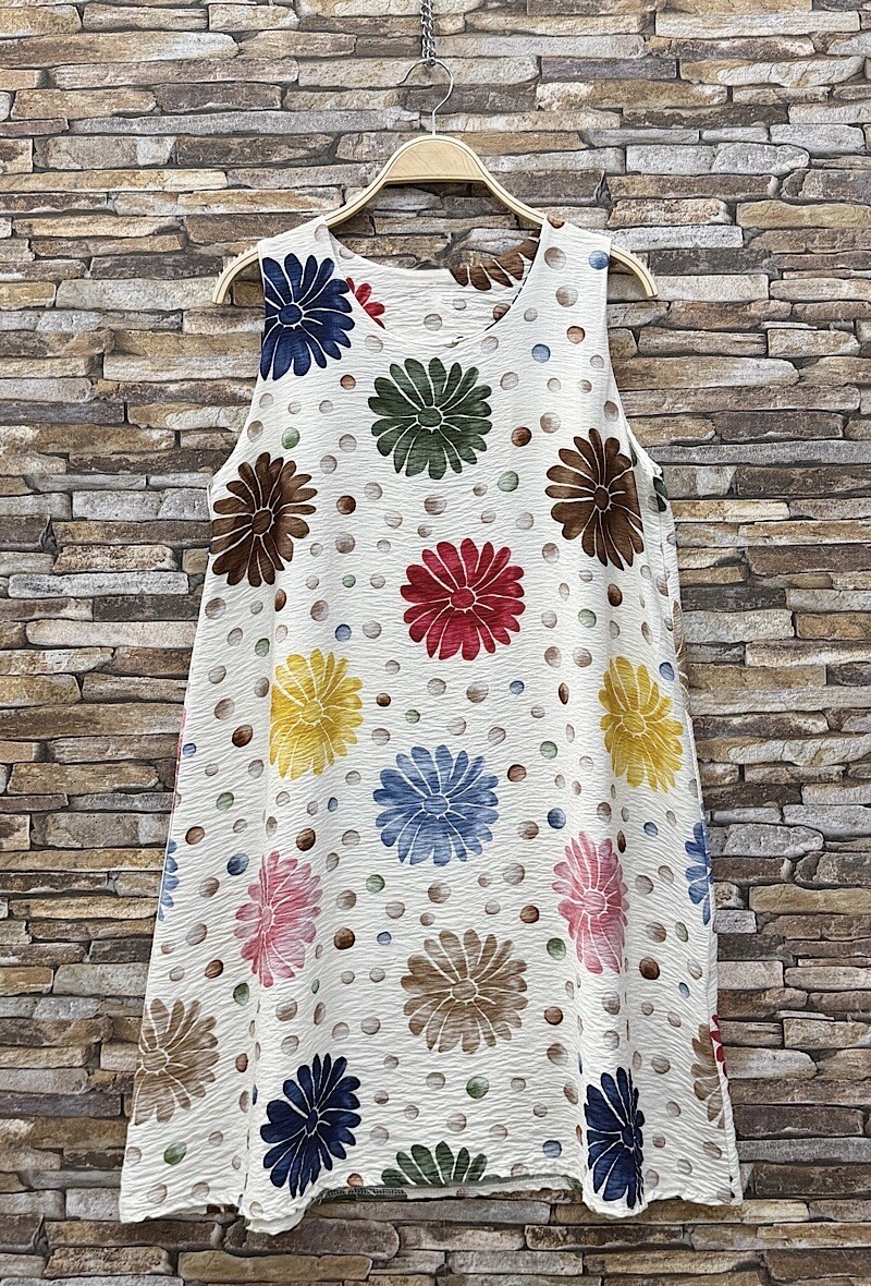 Großhändler Elle Style - GABRIELLA Kleid aus fließender Viskose mit Print. BOHEMIAN CHIC und IM TREND.